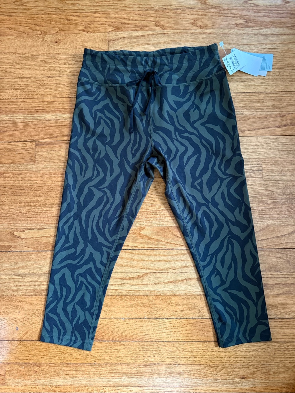 Zella Olive Green Zebra Print Athletic Workout Leggings